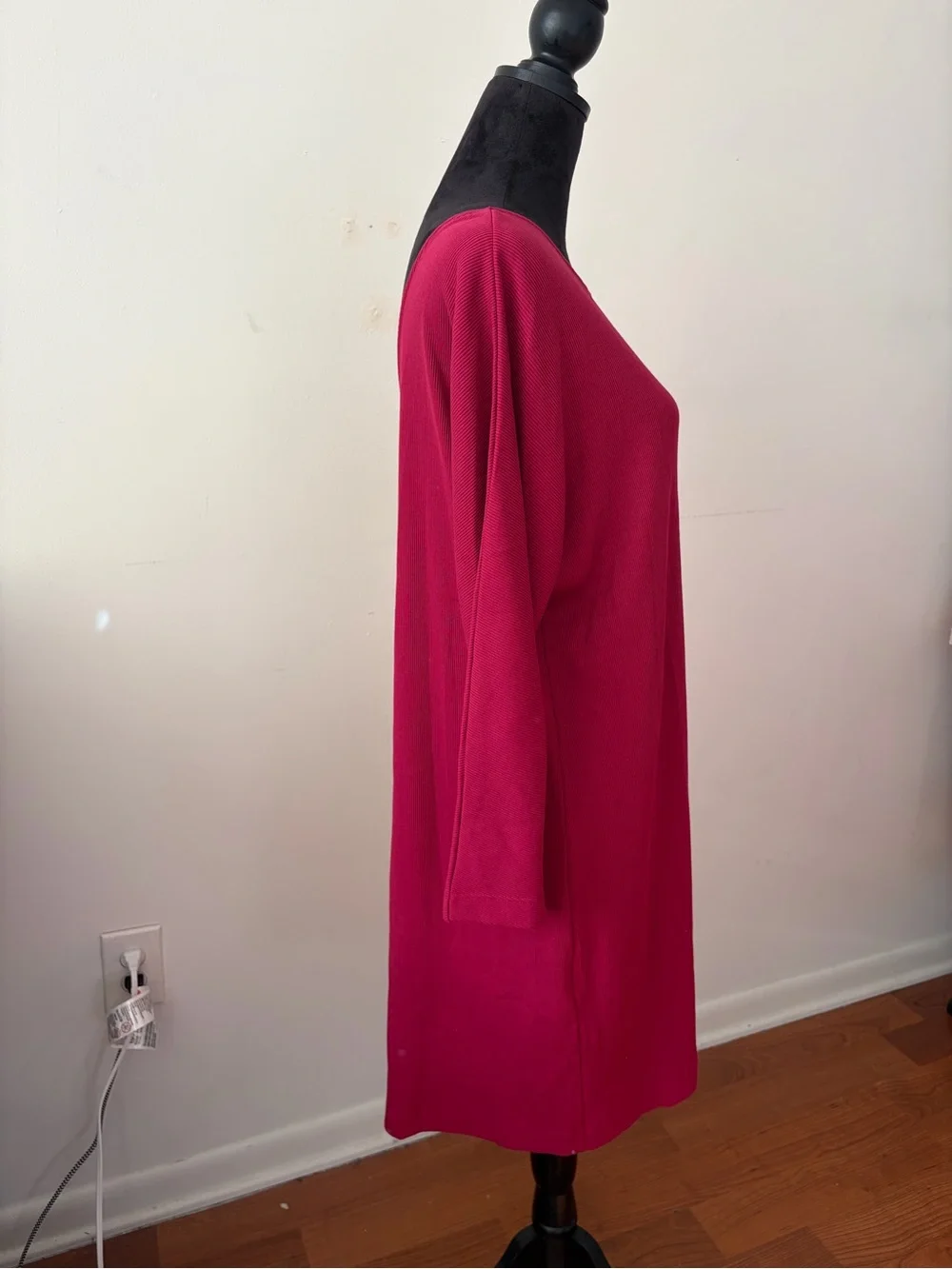 NWT M.M.LaFleur Ivana 1.0 Dress Ribbed Pima Modal Dark Fuchsia XL